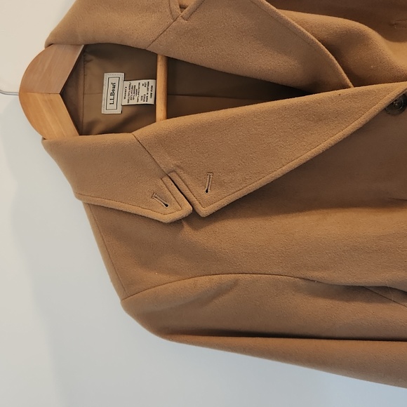 LL Bean Wool Tan Blazer Coat - Picture 2 of 3